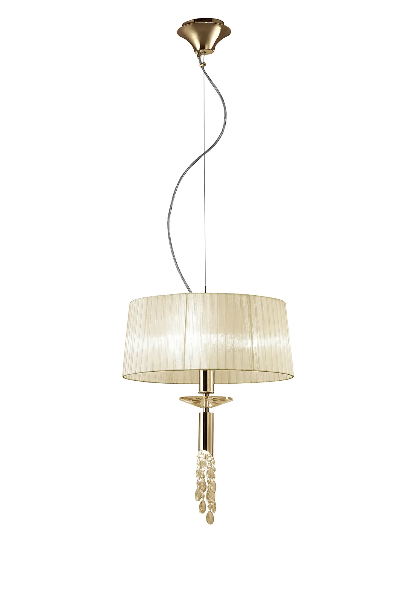 Tiffany French Gold-Cream Crystal Ceiling Lights Mantra Shaded Crystal Fittings